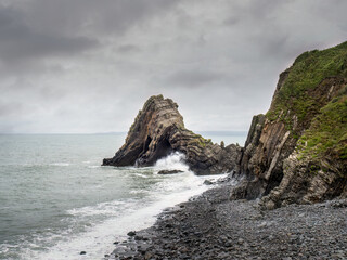 Fototapeta na wymiar Blackchurch rock on the North Devon coast, England.