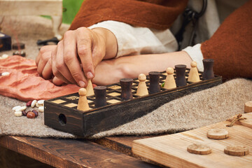 Senet is a game originally from Egypt, popular in ancient Rome. Reconstruction of board games from the Roman Empire