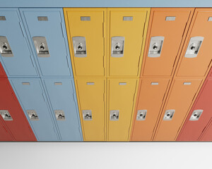 Fototapeta premium Bank Of Colorful School Lockers
