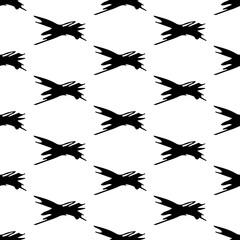 Seamless pattern with hand drawn cross symbols