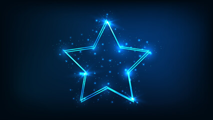 Neon double frame with shining effects