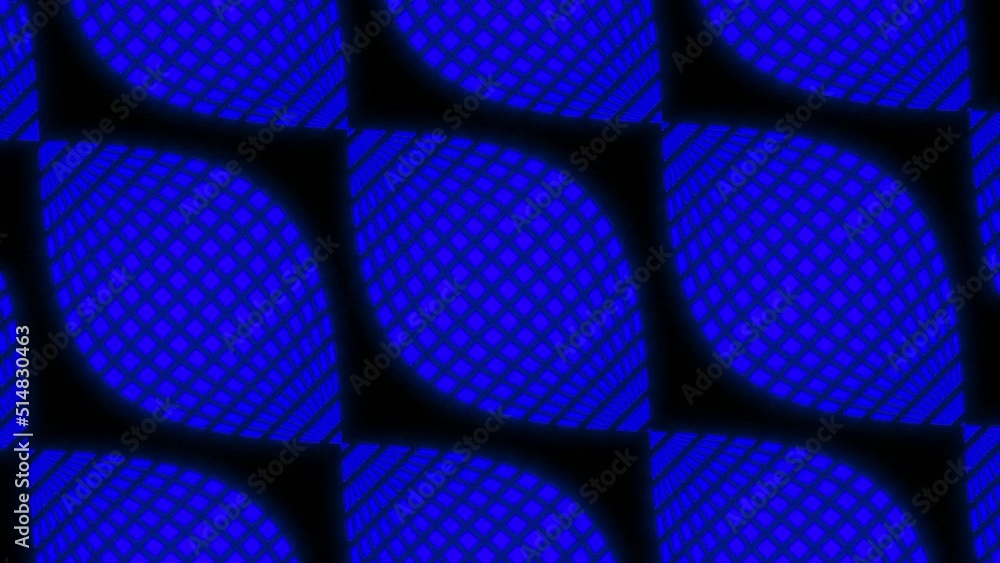 Aufkleber black background. design.large blue ovals made of a grid in animation move in different directions.