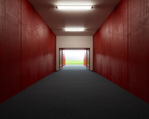 Red Sports Stadium Tunnel Entrance