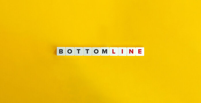 Bottom Line Text On Letter Tiles On Yellow Background. Minimal Aesthetics.