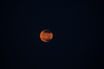 Red moon in the sky