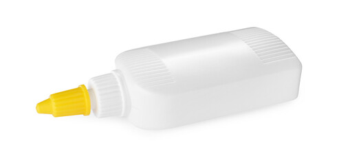 Blank bottle of glue isolated on white