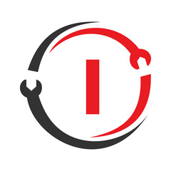 Letter I Repair Logo.  Home Services Tool, Car Repair Logo Template For Business, Company and Construction Industry