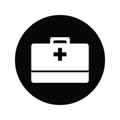 Bag, doctor, suitcase icon. Rounded vector design.