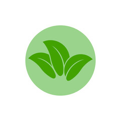 Green leaf eco organic logo design template vector.