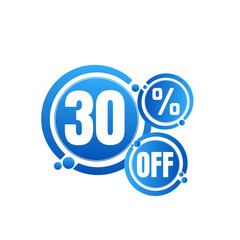 30% percent off ( OFFER), blue 3D icon design, with lots of super sale discount details. vector illustration, Thirty 