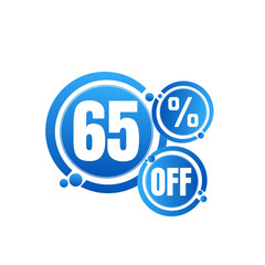 65% percent off ( OFFER), blue 3D icon design, with lots of super sale discount details. vector illustration, Sixty-five 