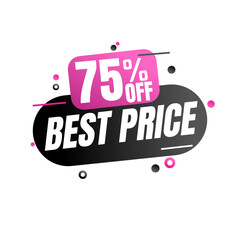 75% percent off (offer), best price, pink and black design, super discount online, vector illustration, Seventy-five