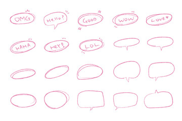hand drawn texture brush strokes and speech bubbles