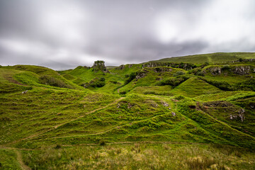 The Fairy Glen is located in the hills above the village of Uig on the Isle of Skye in Scotland. A...