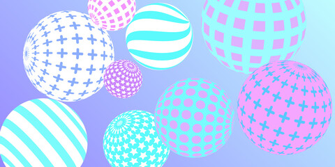 Retro 3d illustration abstract balls, great design for any purposes.  Modern poster for cover design.  Modern art isolated vector graphic. Abstract bright wallpaper. 3d geometric shape  illustration.