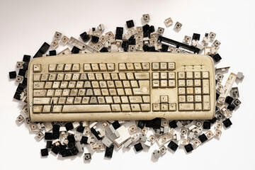 vintage desktop computer mechanical keyboard