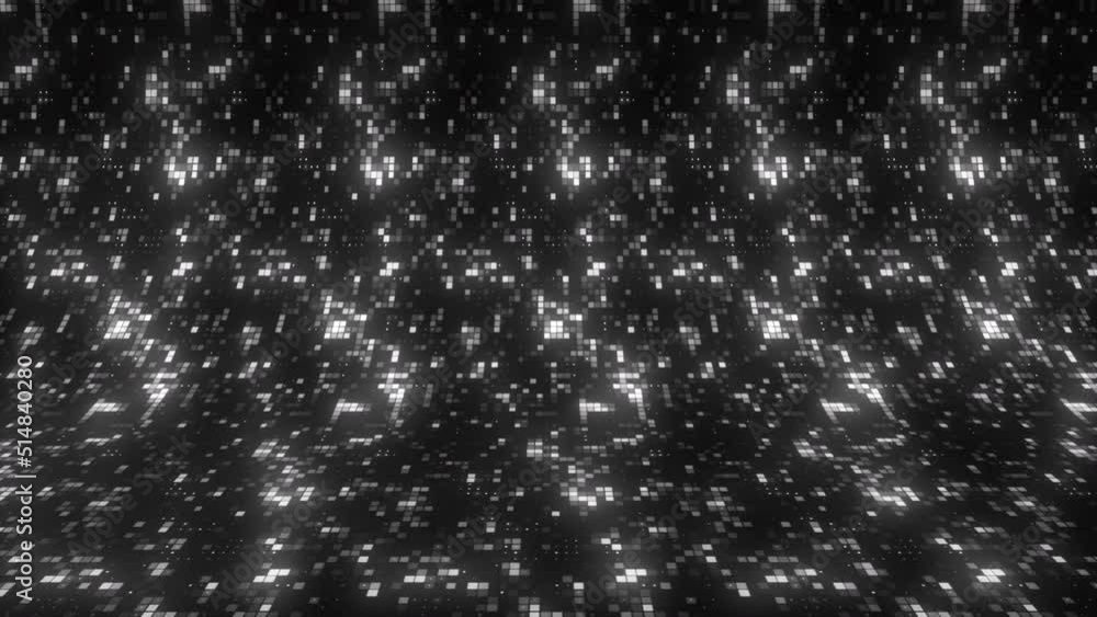 Aufkleber bright shimmering squares on modern background. motion. a lot of pixel squares glow in space. mosaic