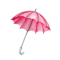 Watercolor umbrella, hand painted illustration