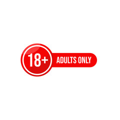 18 plus icon vector under eighteen years prohibition sign, adults only

