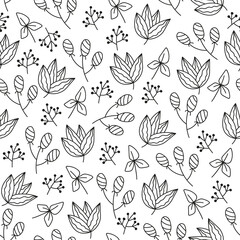 Forest floral leaf seamless pattern cover design element concept. Vector graphic design illustration
