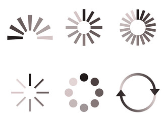 Load round isolated design element icon set. Vector graphic design illustration
