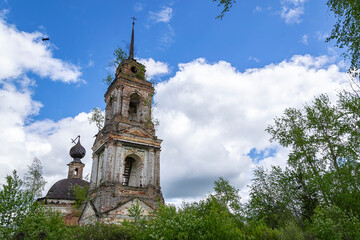 an abandoned Orthodox church in the forest