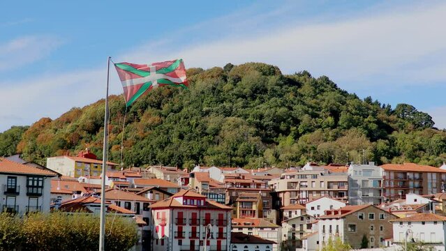 Colorful buildings in a fishing village of Mundaka, Basque Country, Spain