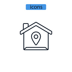 address icons  symbol vector elements for infographic web