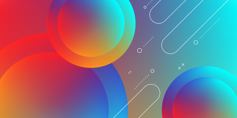 Abstract Modern Background with Retro Memphis Element and Gradient Colorful