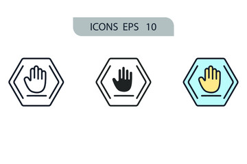 Stop icons  symbol vector elements for infographic web