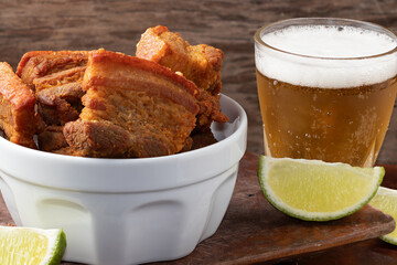 Brazilian pancetta and cold beer.