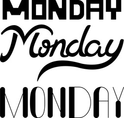 Monday lettering set