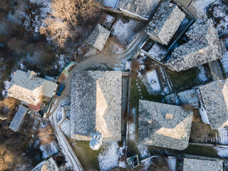 Aerial view of Village of Dolen, Blagoevgrad Region, Bulgaria