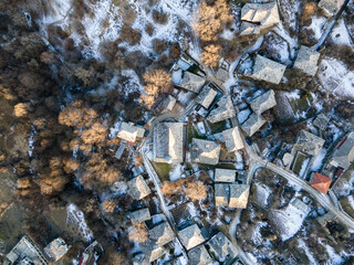 Aerial view of Village of Dolen, Blagoevgrad Region, Bulgaria