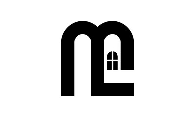 Fototapeta premium M home logo letter