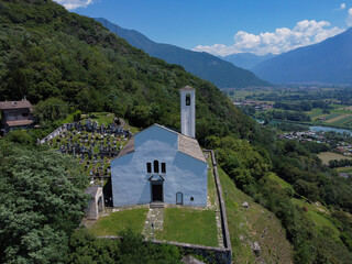 Fototapeta na wymiar San Miro church on Lake Como