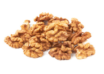 Walnuts on white