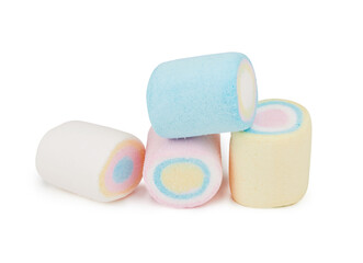 Marshmallows of different colors isolated