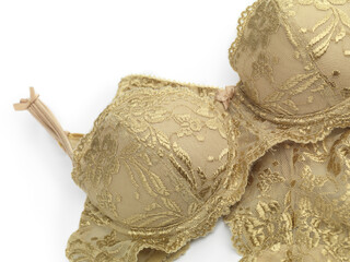 Lacy gold underwear lingerie set bra and thong panties