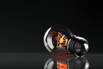 Light bulb over a dark background. The concept of electricity, light, dealing with the dark. Idea and concept. 3d render, 3d illustrator