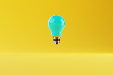 Blue light bulb over a blue background. The concept of the formation of ideas, creativity, problem solving. Idea and creativity. 3d render, 3d illustrator