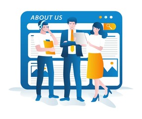 Flat illustration of our team