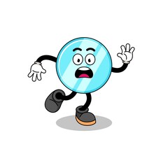 slipping mirror mascot illustration