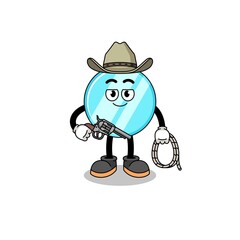 Character mascot of mirror as a cowboy