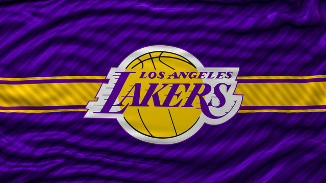 Los Angeles Lakers Basketball Club Logo On The Textile