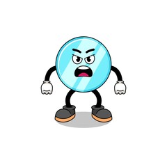 mirror cartoon illustration with angry expression