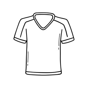 recommend clip art: Hand drawn soccer shirt  doodle. Football player uniform in sketch style. Vector illustration isolated on white background.