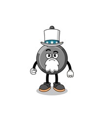 Illustration of frying pan cartoon with i want you gesture