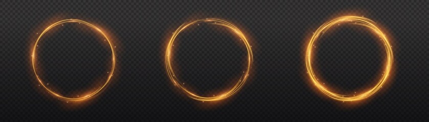glow neon circle, ring orange flame, light swirl