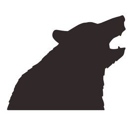 Bear silhouette of animal. Nature wild forest life. Vector element for camping outdoor aventures